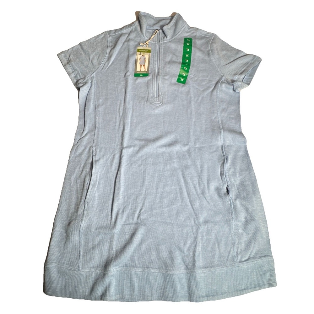 Legendary Outfitters Womens Light Blue Quarter Zip Knit Dress with Pockets NWT